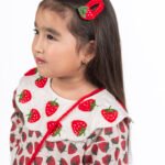 Strawberry crochet hair clip